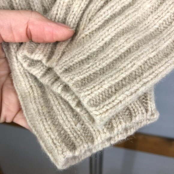 EDDIE BAUER Vintage Lambswool Cream Brown Red Fair Isle Zipper Knit Cardigan SzS - Picture 4 of 12